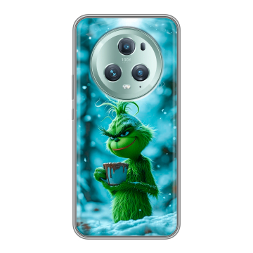 Силиконовый чехол на Huawei Honor Magic 5 Pro с принтом Новый год гринч Силиконовый чехол на Huawei Honor Magic 5 Pro с принтом Новый год гринч