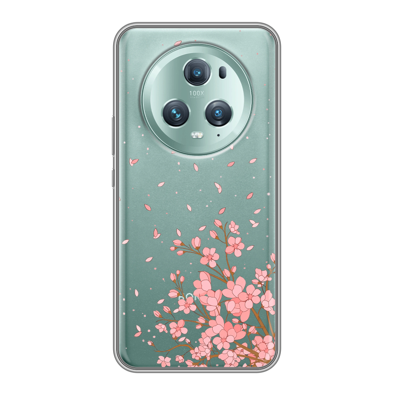 Силиконовый противоударный чехол на Huawei Honor Magic 5 Pro с принтом Ветка сакуры Силиконовый противоударный чехол на Huawei Honor Magic 5 Pro с принтом Ветка сакуры