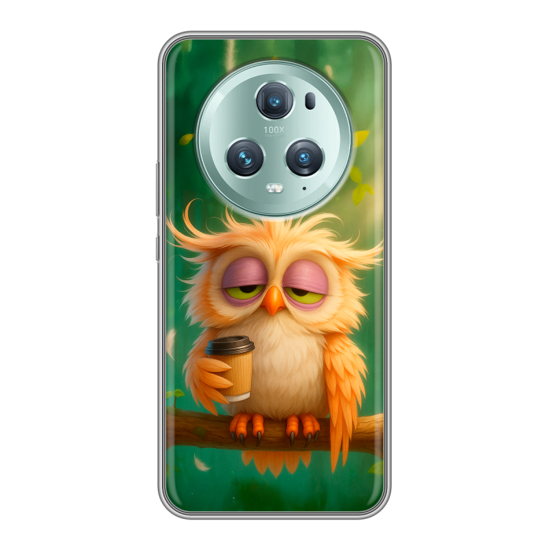 Силиконовый чехол на Huawei Honor Magic 5 Pro с принтом сова Силиконовый чехол на Huawei Honor Magic 5 Pro с принтом сова