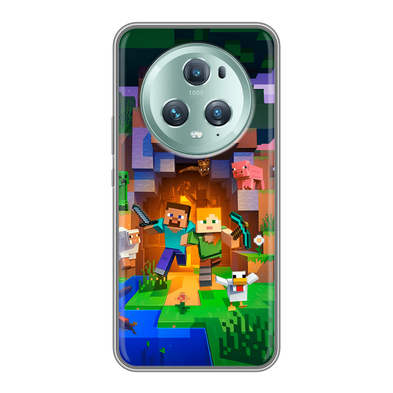 Силиконовый чехол на Huawei Honor Magic 5 Pro с принтом Майнкрафт Minecraft Силиконовый чехол на Huawei Honor Magic 5 Pro с принтом Майнкрафт Minecraft