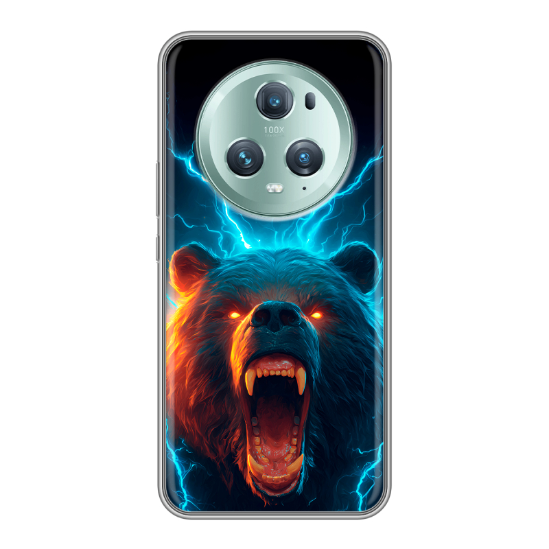 Силиконовый чехол на Huawei Honor Magic 5 Pro с принтом Медведь Силиконовый чехол на Huawei Honor Magic 5 Pro с принтом Медведь