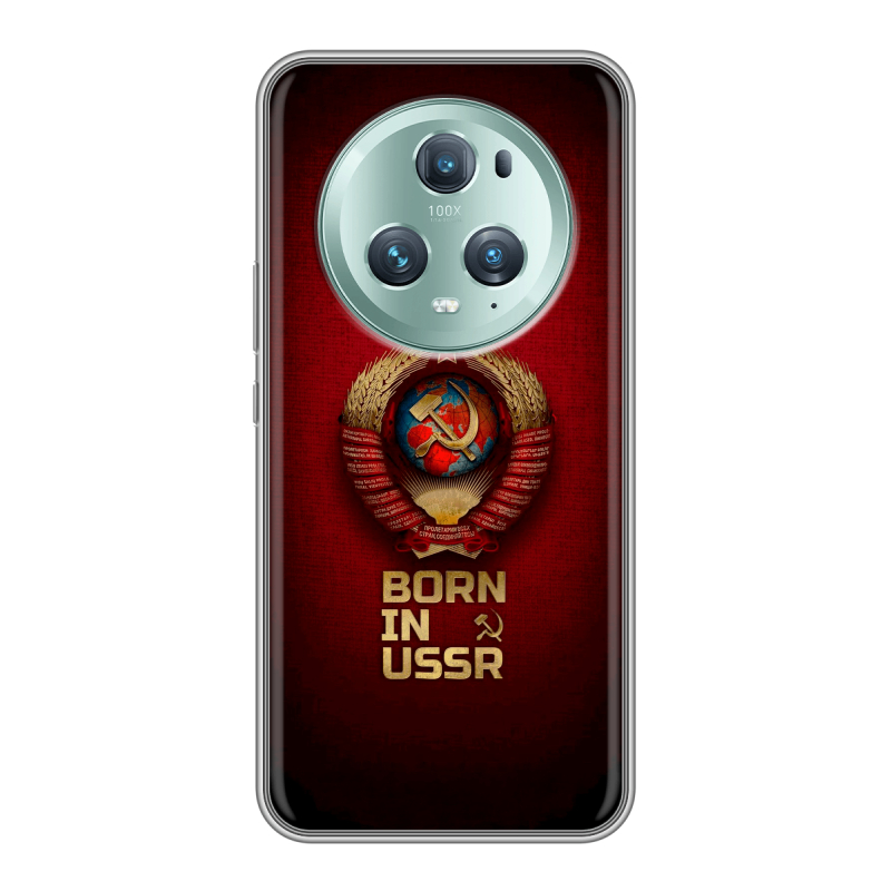 Силиконовый чехол на Huawei Honor Magic 5 Pro с принтом Флаг Герб СССР Силиконовый чехол на Huawei Honor Magic 5 Pro с принтом Флаг Герб СССР