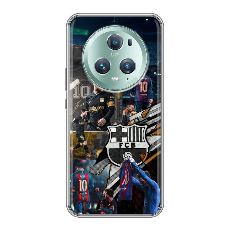 Силиконовый чехол на Huawei Honor Magic 5 Pro с принтом Messi Barcelona Силиконовый чехол на Huawei Honor Magic 5 Pro с принтом Messi Barcelona