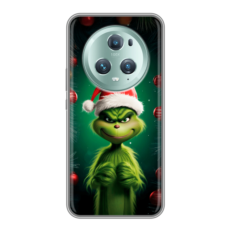 Силиконовый противоударный чехол на Huawei Honor Magic 5 Pro с принтом Гринч Новый год Рождество Силиконовый противоударный чехол на Huawei Honor Magic 5 Pro с принтом Гринч Новый год Рождество