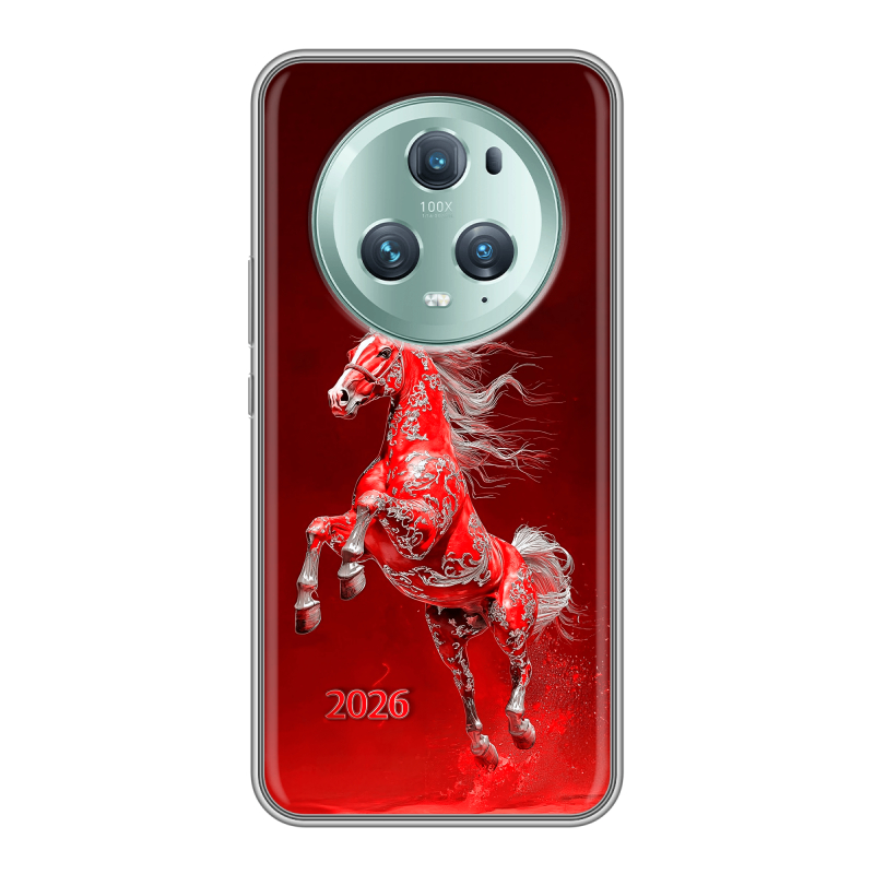 Силиконовый противоударный чехол на Huawei Honor Magic 5 Pro с принтом Новый год Силиконовый противоударный чехол на Huawei Honor Magic 5 Pro с принтом Новый год