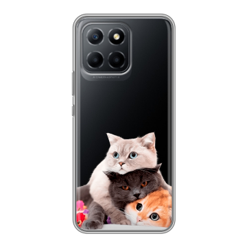 Силиконовый чехол на Huawei Honor 70 Lite 5G с принтом Кошки Силиконовый чехол на Huawei Honor 70 Lite 5G с принтом Кошки