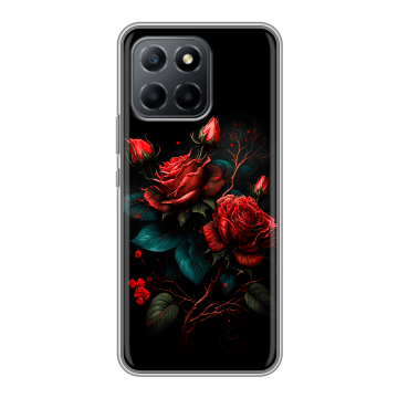 Силиконовый чехол на Huawei Honor 70 Lite 5G с принтом Розы красные