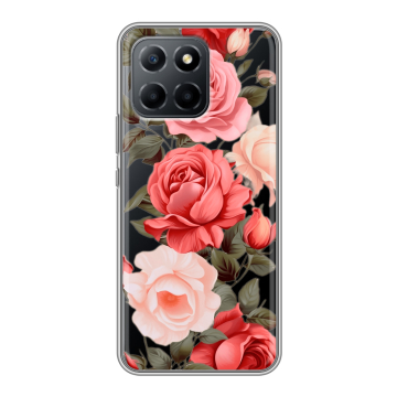 Силиконовый чехол на Huawei Honor 70 Lite 5G с принтом Розы