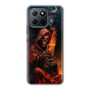 Силиконовый чехол на Huawei Honor 70 Lite 5G с принтом Скелет и карты