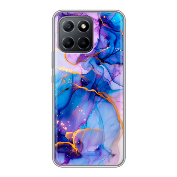 Силиконовый чехол на Huawei Honor 70 Lite 5G с принтом синий мрамор