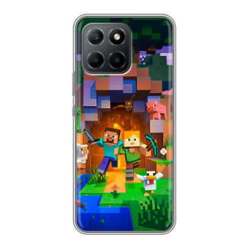 Силиконовый чехол на Huawei Honor 70 Lite 5G с принтом Майнкрафт Minecraft Силиконовый чехол на Huawei Honor 70 Lite 5G с принтом Майнкрафт Minecraft