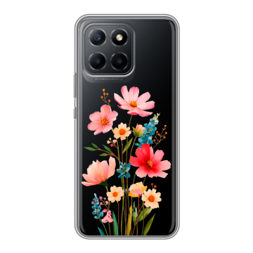 Силиконовый чехол на Huawei Honor 70 Lite 5G с принтом Цветы