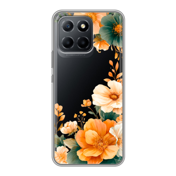 Силиконовый чехол на Huawei Honor 70 Lite 5G с принтом Цветы принт