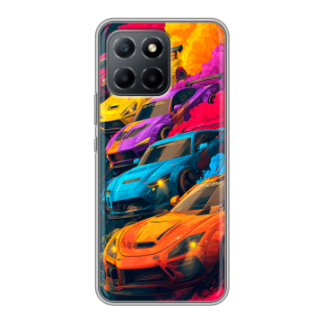 Силиконовый чехол на Huawei Honor 70 Lite 5G с принтом Тачки