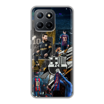Силиконовый чехол на Huawei Honor 70 Lite 5G с принтом Messi Barcelona