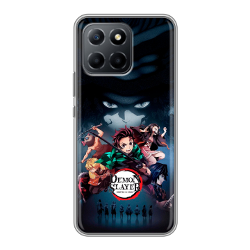 Силиконовый чехол на Huawei Honor 70 Lite 5G с принтом Demon Slayer Клинок рассекающий демонов