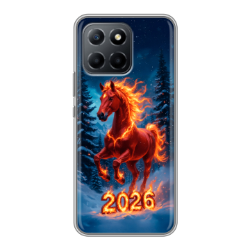 Силиконовый чехол на Huawei Honor 70 Lite 5G с принтом Новый год коня Силиконовый чехол на Huawei Honor 70 Lite 5G с принтом Новый год коня