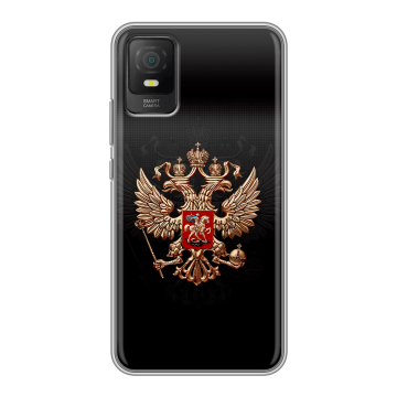 Силиконовый чехол на TCL 403 с принтом Герб России Силиконовый чехол на TCL 403 с принтом Герб России