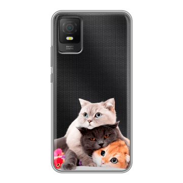 Силиконовый чехол на TCL 403 с принтом Кошки Силиконовый чехол на TCL 403 с принтом Кошки