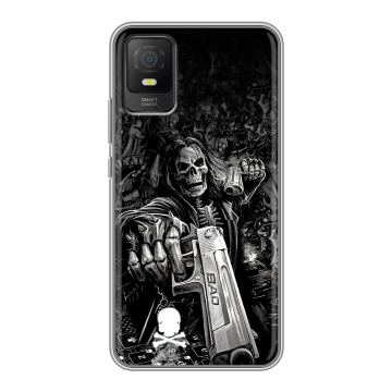 Силиконовый чехол на TCL 403 с принтом Скелет Силиконовый чехол на TCL 403 с принтом Скелет