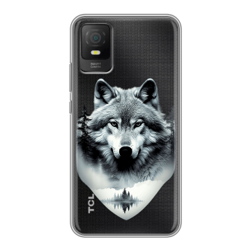 Силиконовый чехол на TCL 403 с принтом Волк в лесу Силиконовый чехол на TCL 403 с принтом Волк в лесу