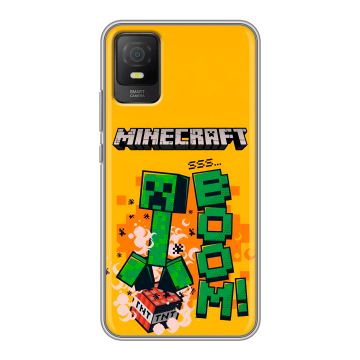 Силиконовый чехол на TCL 403 с принтом Майнкрафт Minecraft