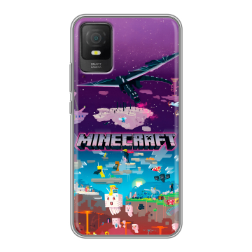 Силиконовый чехол на TCL 403 с принтом Майнкрафт Minecraft