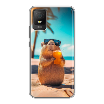 Силиконовый чехол на TCL 403 с принтом Капибара Силиконовый чехол на TCL 403 с принтом Капибара