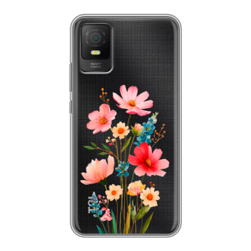 Силиконовый чехол на TCL 403 с принтом Цветы