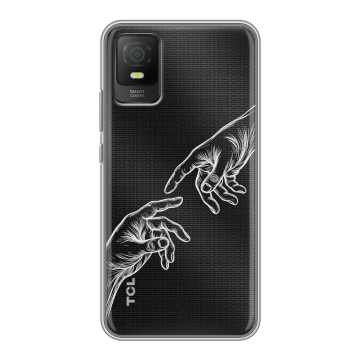 Силиконовый чехол на TCL 403 с принтом Сотворение мира