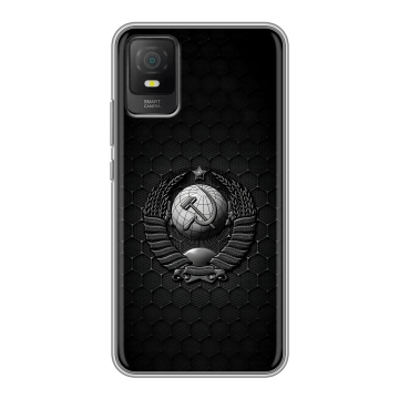 Силиконовый чехол на TCL 403 с принтом Герб Флаг СССР Силиконовый чехол на TCL 403 с принтом Герб Флаг СССР