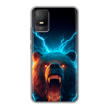 Силиконовый чехол на TCL 403 с принтом Медведь