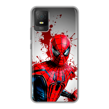 Силиконовый чехол на TCL 403 с принтом Spiderman Человек паук