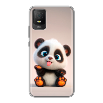 Силиконовый чехол на TCL 403 с принтом милая панда
