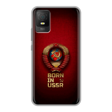 Силиконовый чехол на TCL 403 с принтом Флаг Герб СССР