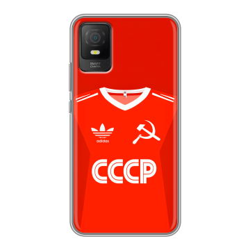 Силиконовый чехол на TCL 403 с принтом Флаг Герб СССР