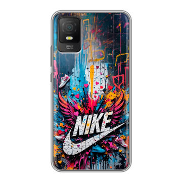 Силиконовый чехол на TCL 403 с принтом Nike Найк
