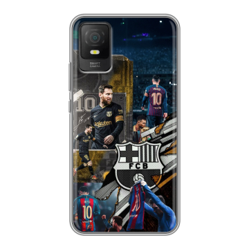 Силиконовый чехол на TCL 403 с принтом Messi Barcelona Силиконовый чехол на TCL 403 с принтом Messi Barcelona