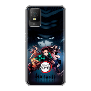 Силиконовый чехол на TCL 403 с принтом Demon Slayer Клинок рассекающий демонов