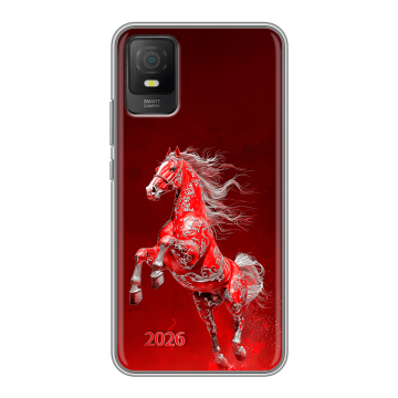 Силиконовый чехол на TCL 403 с принтом Новый год