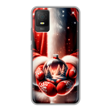 Силиконовый чехол на TCL 403 с принтом Новый год
