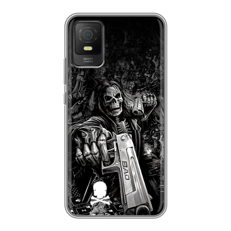 Силиконовый чехол на TCL 403 с принтом Скелет Силиконовый чехол на TCL 403 с принтом Скелет