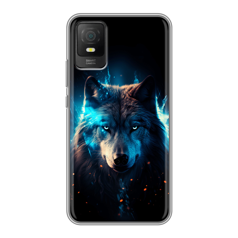Силиконовый чехол на TCL 403 с принтом Волк ночной Силиконовый чехол на TCL 403 с принтом Волк ночной