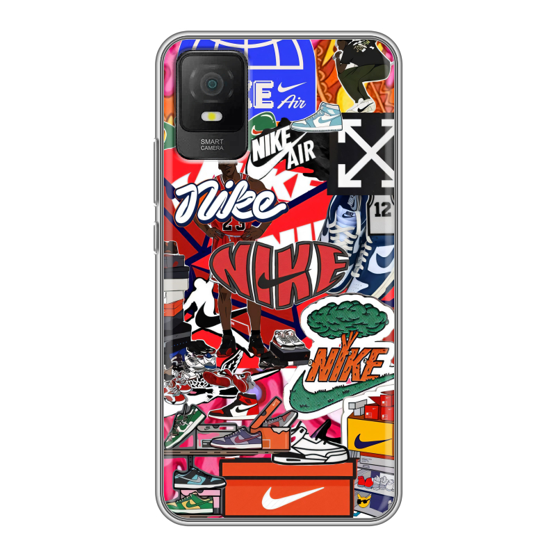 Силиконовый чехол на TCL 403 с принтом Найк Nike яркий Силиконовый чехол на TCL 403 с принтом Найк Nike яркий