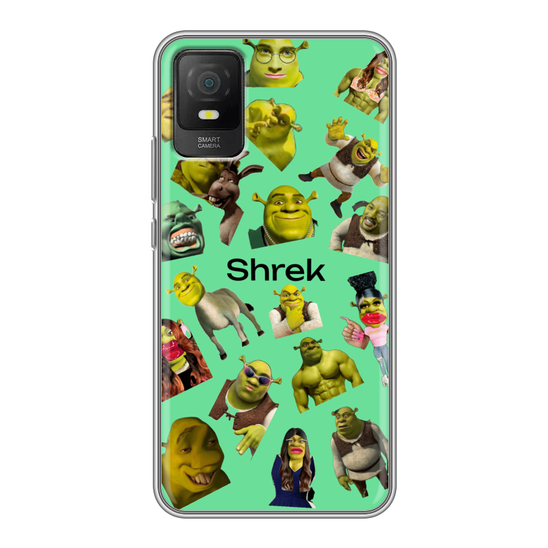 Силиконовый противоударный чехол на TCL 403 с принтом Шрек Shrek Силиконовый противоударный чехол на TCL 403 с принтом Шрек Shrek