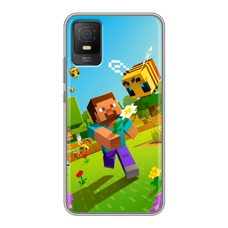Силиконовый противоударный чехол на TCL 403 с принтом Майнкрафт Minecraft Силиконовый противоударный чехол на TCL 403 с принтом Майнкрафт Minecraft