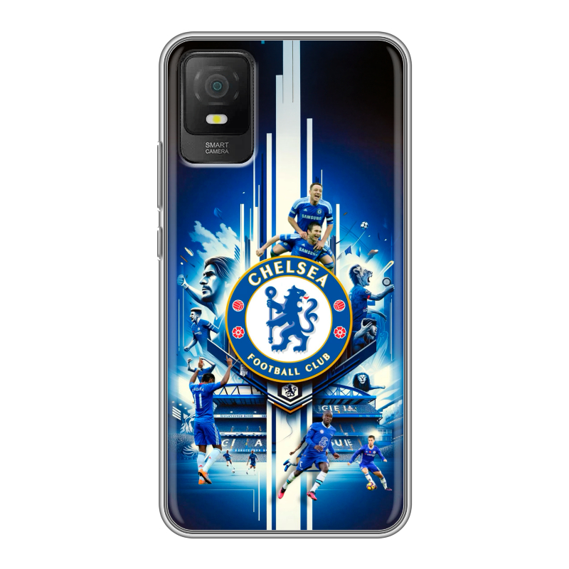 Силиконовый противоударный чехол на TCL 403 с принтом Chelsea Челси Силиконовый противоударный чехол на TCL 403 с принтом Chelsea Челси