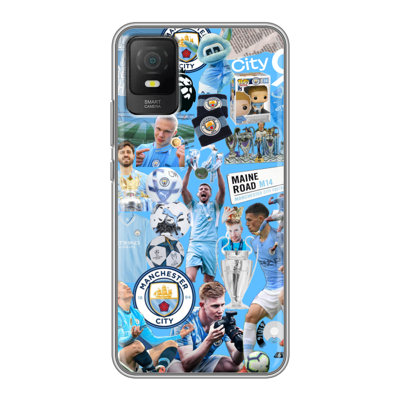 Силиконовый противоударный чехол на TCL 403 с принтом Man City Манчестер Сити Силиконовый противоударный чехол на TCL 403 с принтом Man City Манчестер Сити