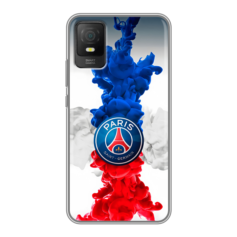 Силиконовый противоударный чехол на TCL 403 с принтом PSG ПСЖ Силиконовый противоударный чехол на TCL 403 с принтом PSG ПСЖ