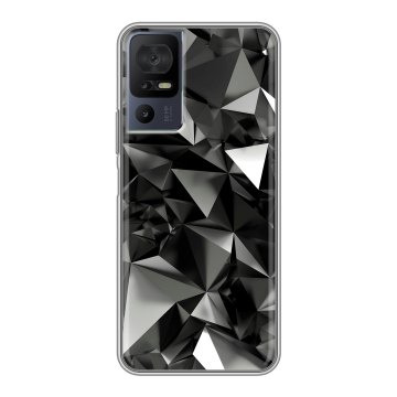 Силиконовый чехол на TCL 40 SE с принтом Черные кристаллы Силиконовый чехол на TCL 40 SE с принтом Черные кристаллы